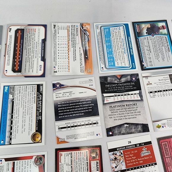 Huston Astro Team MLB 28 Auto Baseball Card Lot Topps Fleer RC's NM Raw Mixed yr - Picture 10 of 13